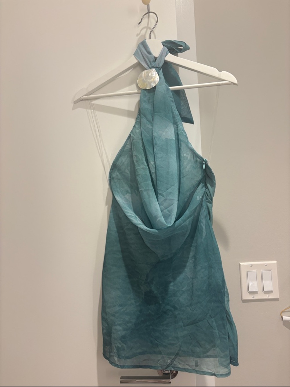 Peppermayo Teal Halter Mini Dress